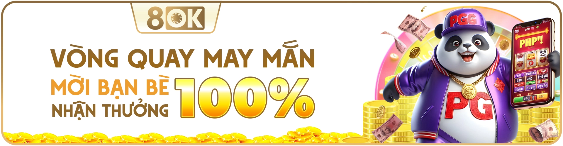 Vòng quay may mắn 100% tại 8OK